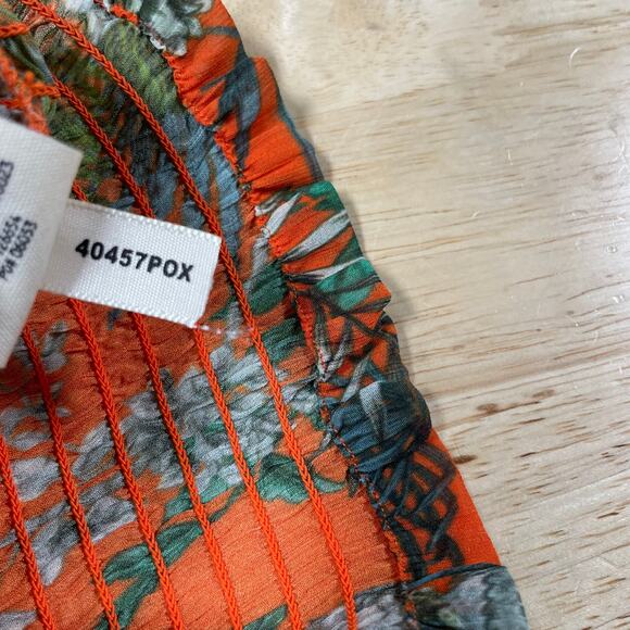 L'Agence NWT Cece Smocked Off-Shoulder Top Orange Parrot Puff Sleeve Size S - Picture 13 of 13